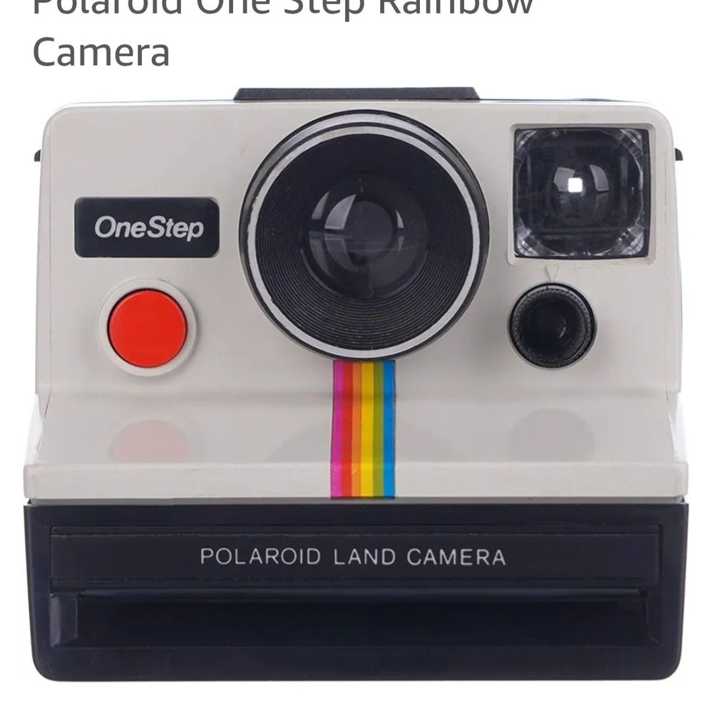 Polaroid OneStep Land Camera - White with Rainbow Accent SX-70 Film Not Included
